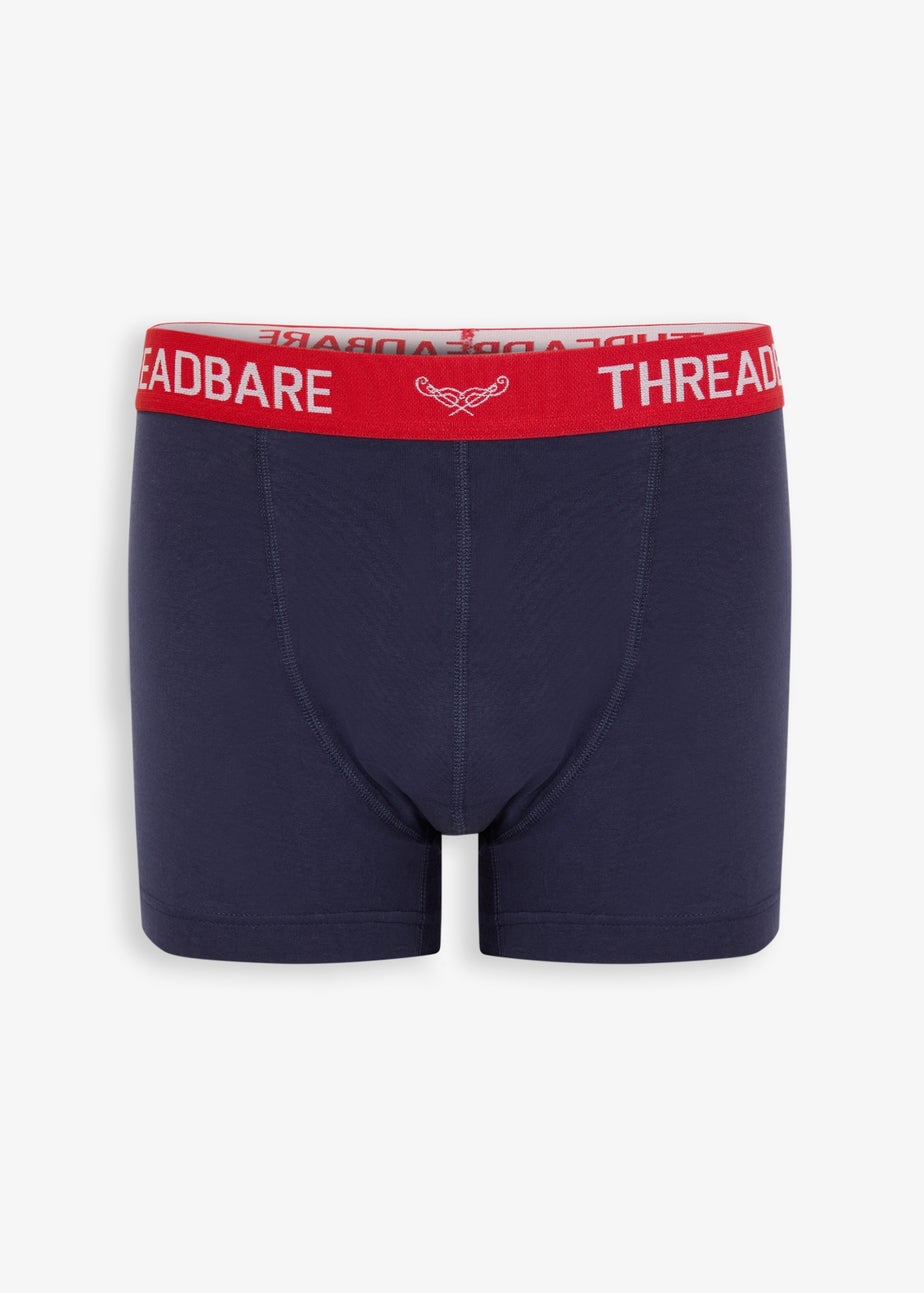 Threadbare Navy 3-Pack Christmas Print Hipster Fit Boxer Shorts