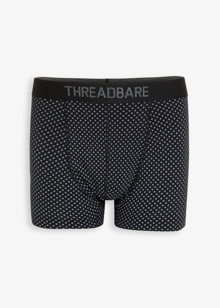 Threadbare Black 5-Pack Printed Hipster Fit Boxer Shorts