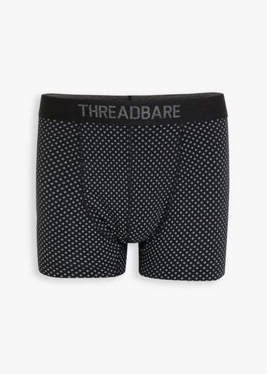 Threadbare Black 5-Pack Printed Hipster Fit Boxer Shorts