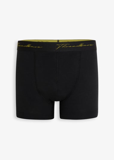 Threadbare Black 3-Pack Script Hipster Fit Boxer Shorts