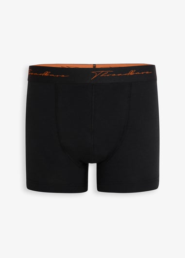 Threadbare Black 3-Pack Script Hipster Fit Boxer Shorts