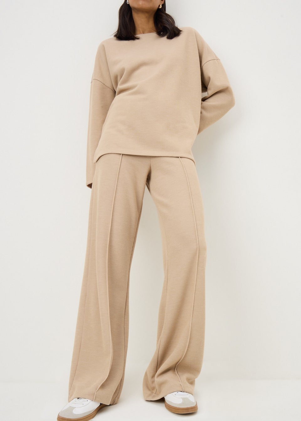 Oatmeal Soft Touch Co-ord Trousers