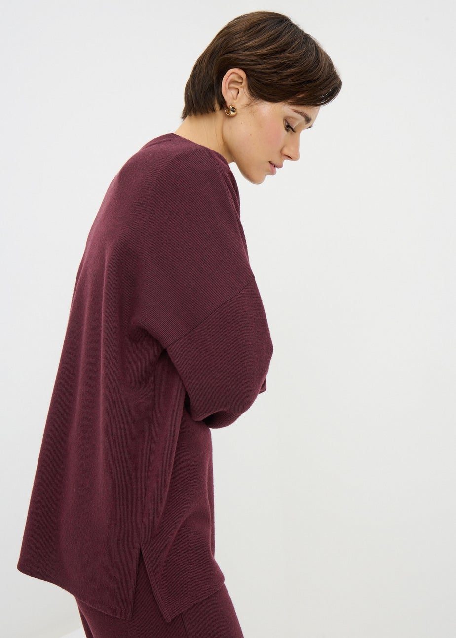 Burgundy Soft Touch Co-Ord Top