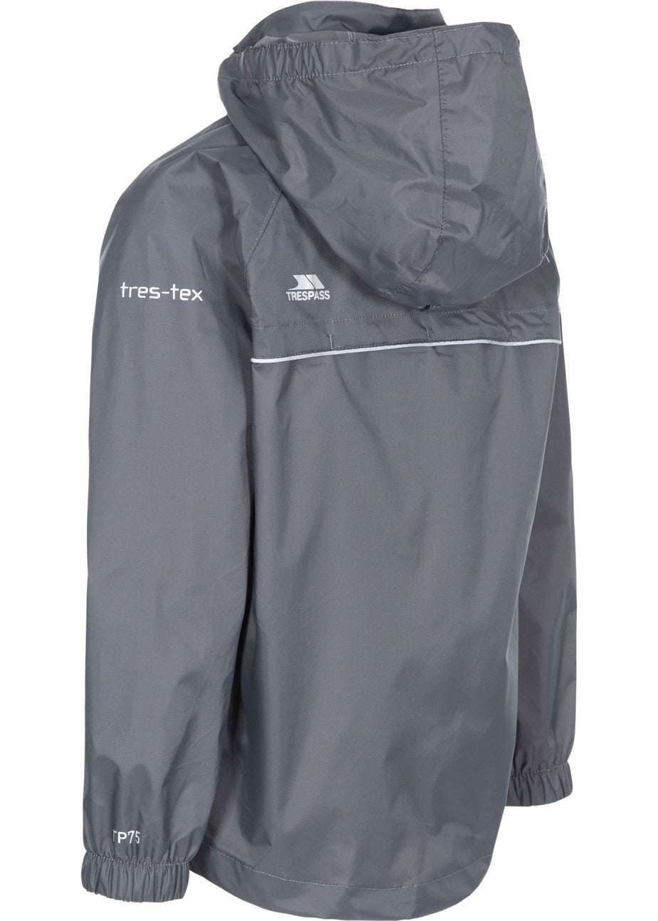 Trespass Kids Charcoal Grey Qikpac X Packaway Jacket (2-12yrs)