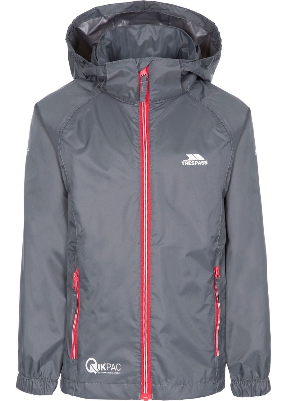 Trespass Kids Charcoal Grey Qikpac X Packaway Jacket (2-12yrs)