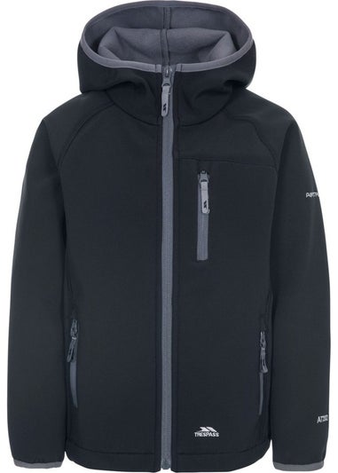 Trespass Kids Black Kian Softshell Jacket (2-12yrs)