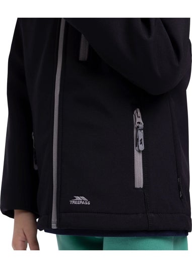 Trespass Kids Black Kian Softshell Jacket (2-12yrs)