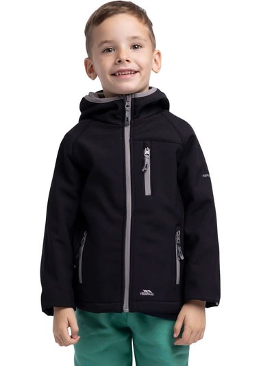 Trespass Kids Black Kian Softshell Jacket (2-12yrs)