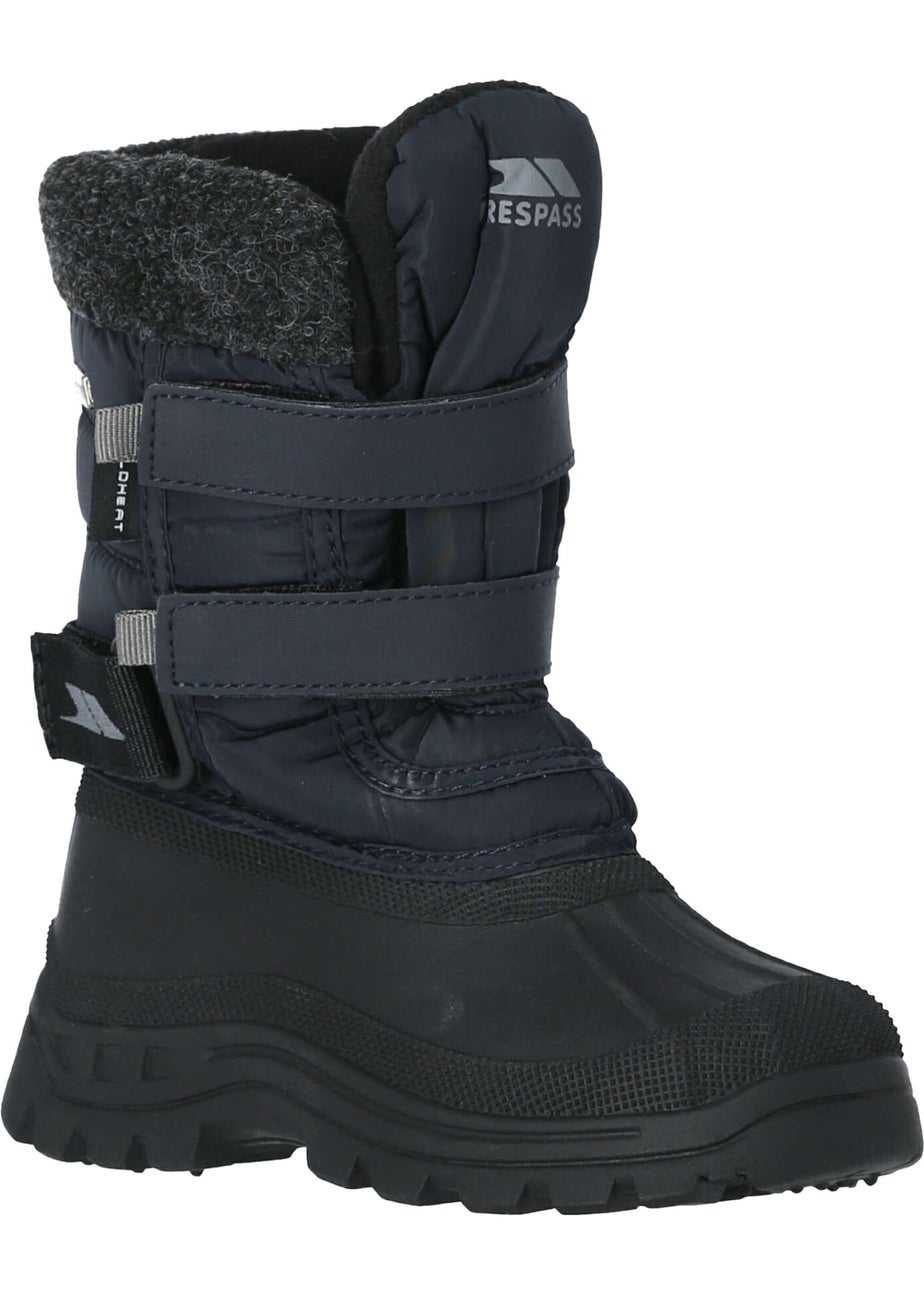 Trespass Boys Navy Kids Strachan II Waterproof Touch Fastening Snow Boots (10 Child-3 Youth UK)