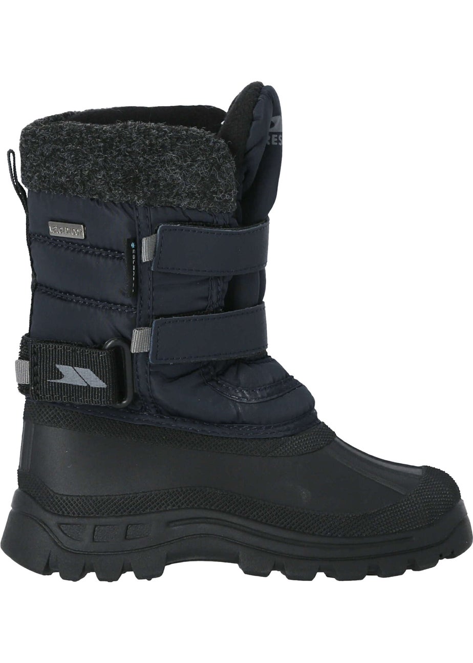 Trespass Boys Navy Kids Strachan II Waterproof Touch Fastening Snow Boots (10 Child-3 Youth UK)