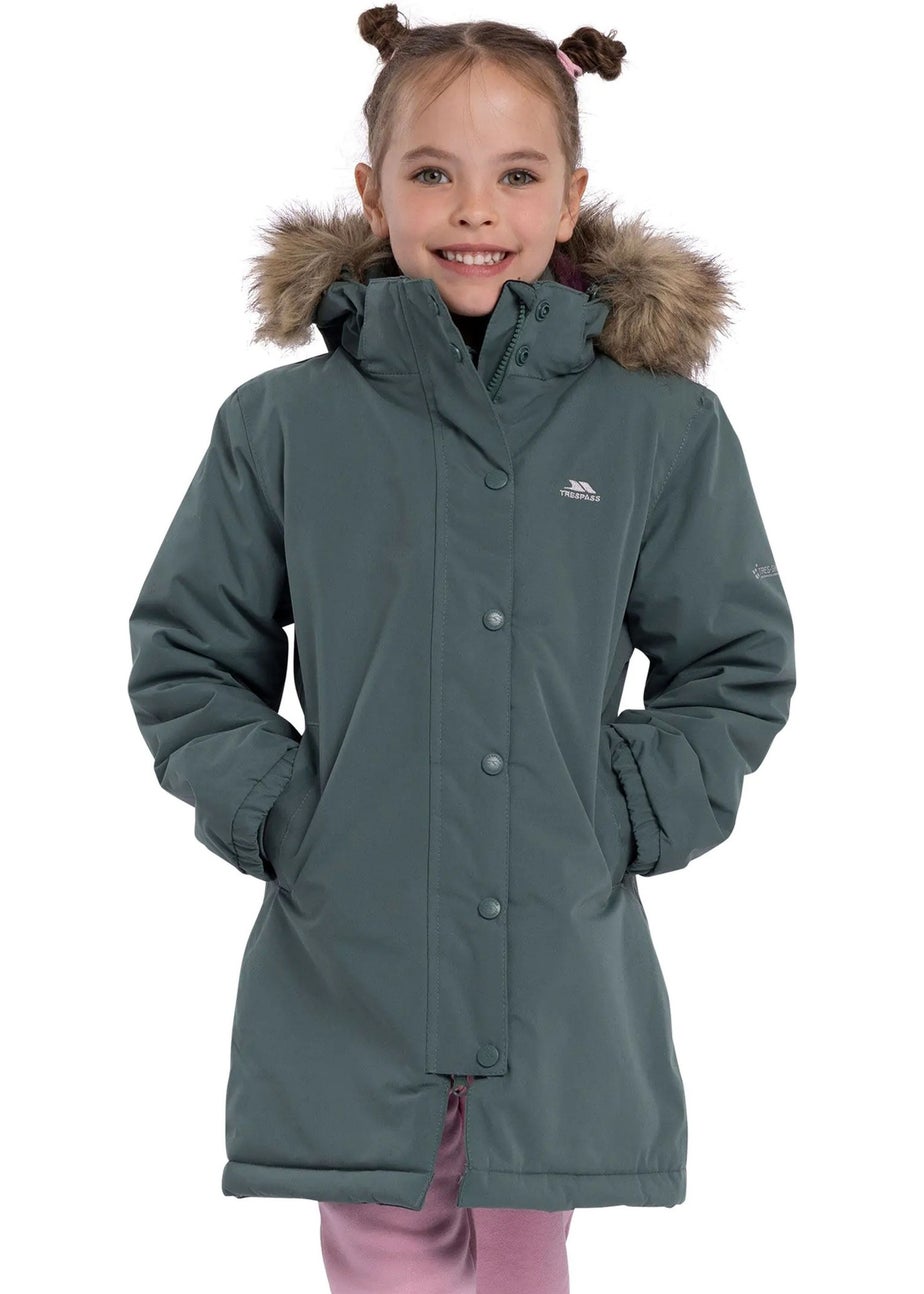 Trespass Girls Green Astound TP50 Waterproof Jacket (2-10yrs)
