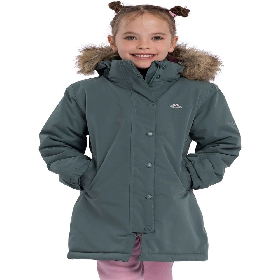 Trespass Girls Green Astound TP50 Waterproof Jacket (2-10yrs)
