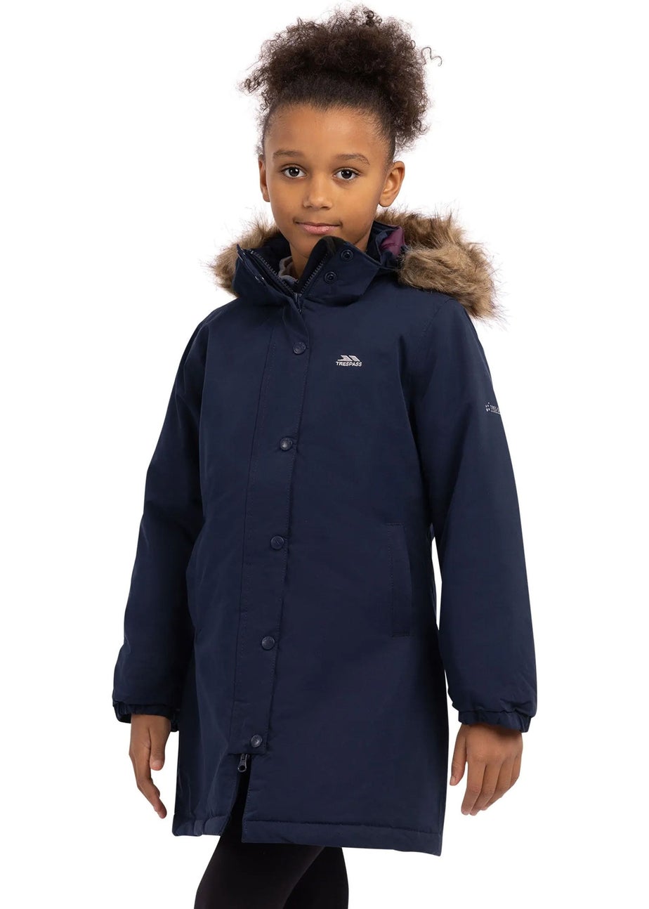 Trespass Girls Navy Astound TP50 Waterproof Jacket (2-10yrs)
