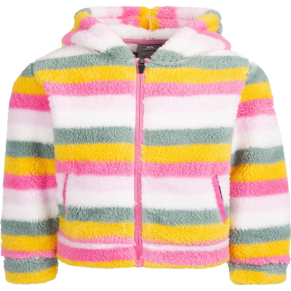 Trespass Kids Pale Pink Wonderful Stripe Fleece Jacket (2-10yrs)