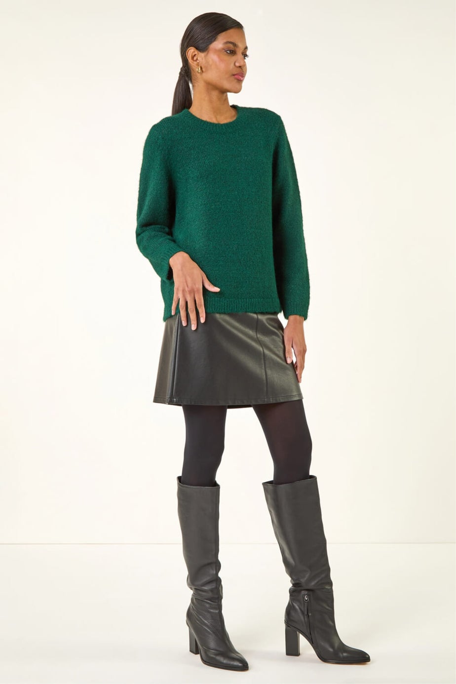 Roman Forest Bow Back Metallic Knit Jumper