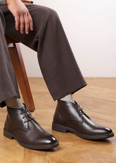 Where's That From Blake Dark Brown Lace Up Ankle Boots