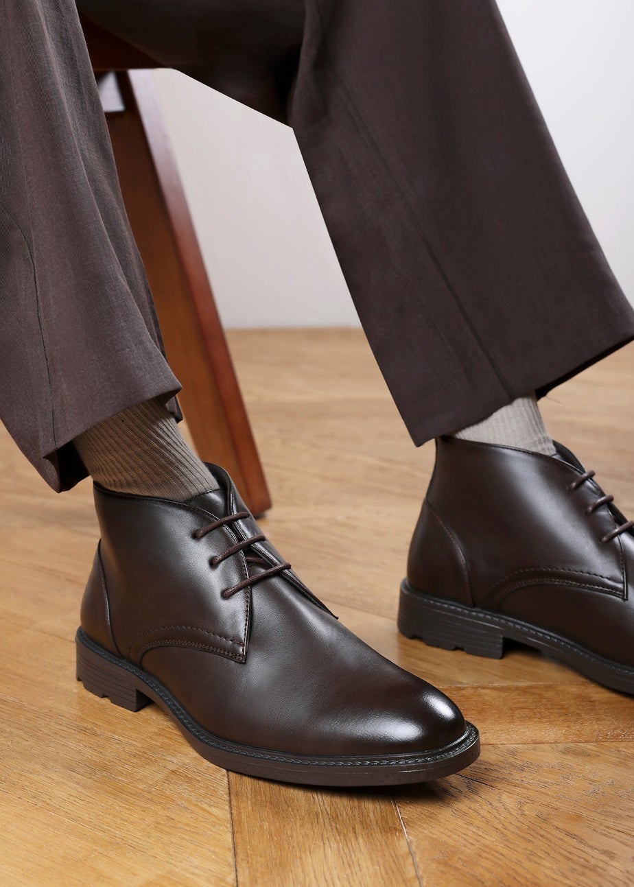 Where's That From Blake Dark Brown Lace Up Ankle Boots