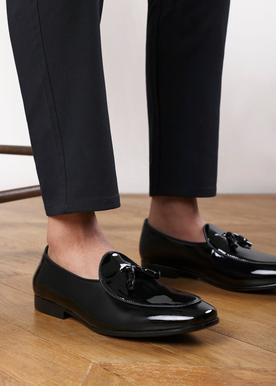 Where's That From Finley Black Patent Tassel Loafer Dress Shoes