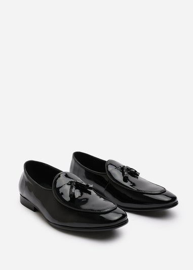 Where's That From Finley Black Patent Tassel Loafer Dress Shoes