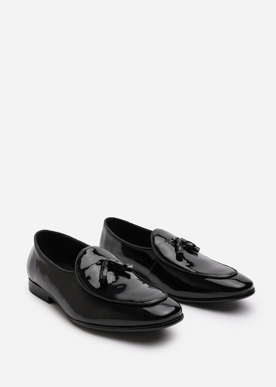 Where's That From Finley Black Patent Tassel Loafer Dress Shoes
