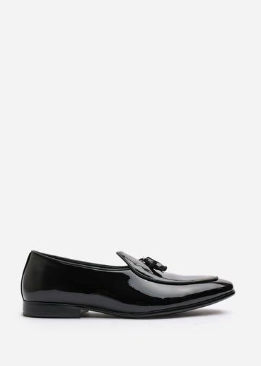 Where's That From Finley Black Patent Tassel Loafer Dress Shoes