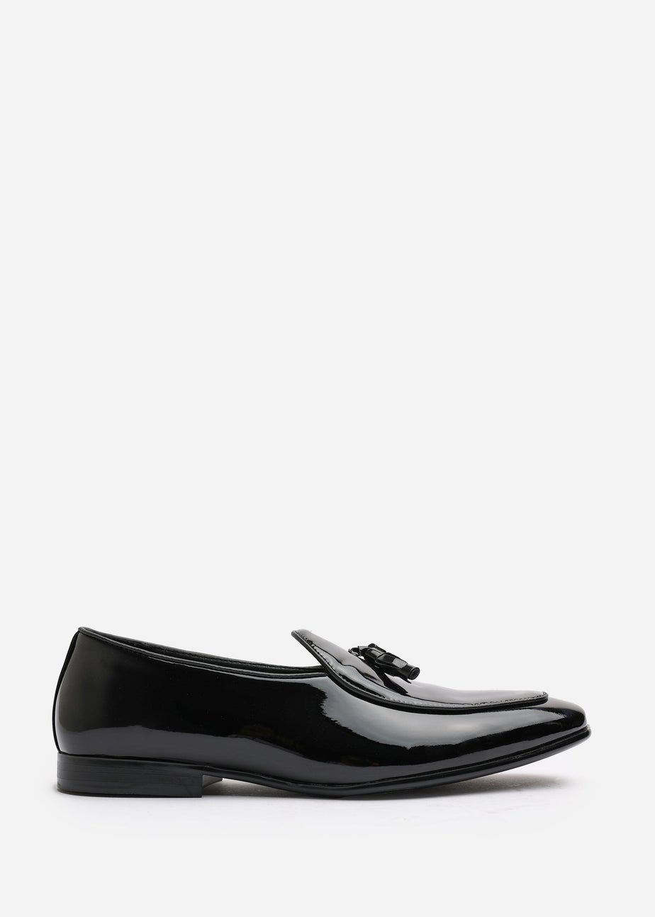 Where's That From Finley Black Patent Tassel Loafer Dress Shoes