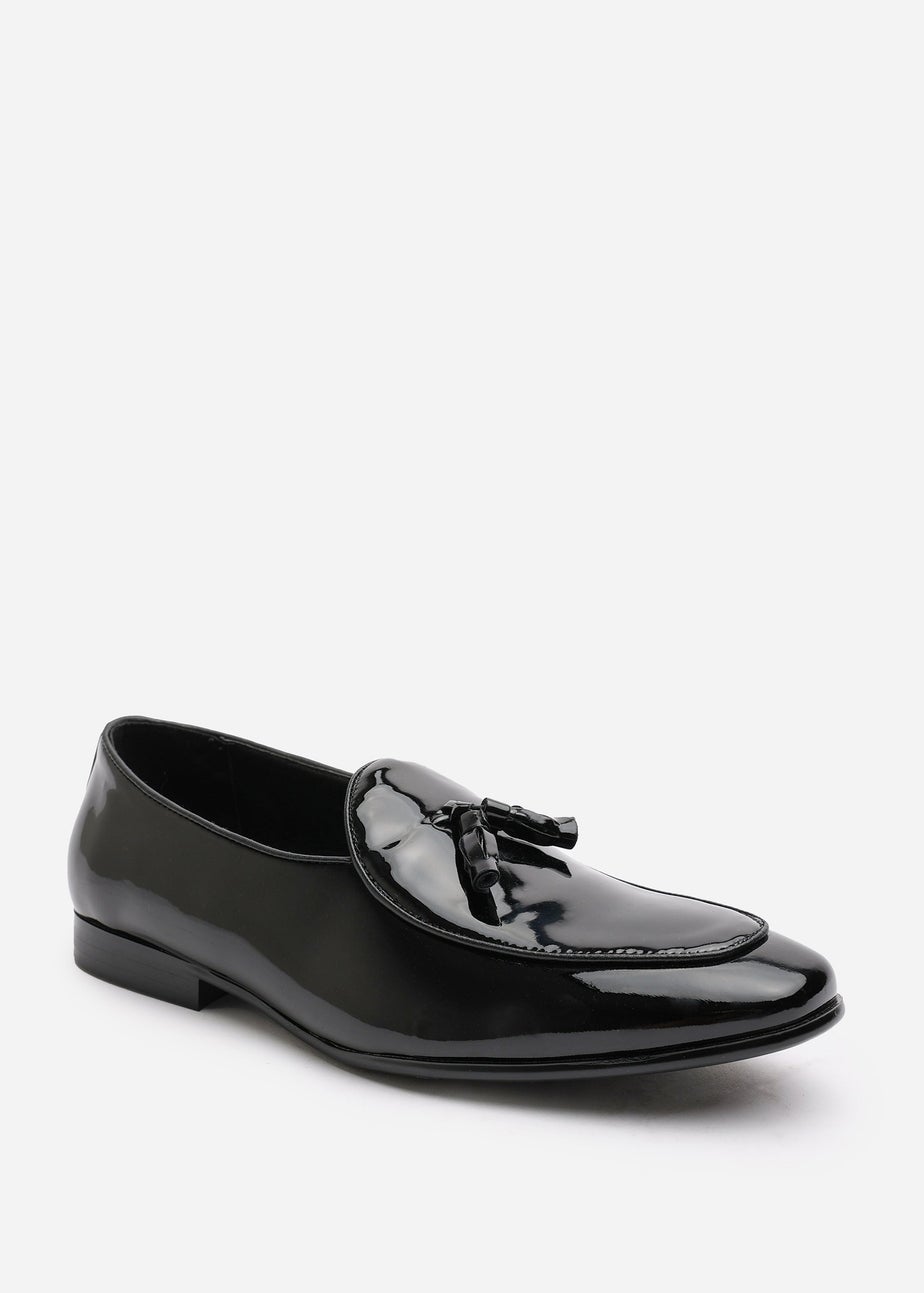 Where's That From Finley Black Patent Tassel Loafer Dress Shoes