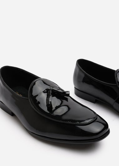 Where's That From Finley Black Patent Tassel Loafer Dress Shoes