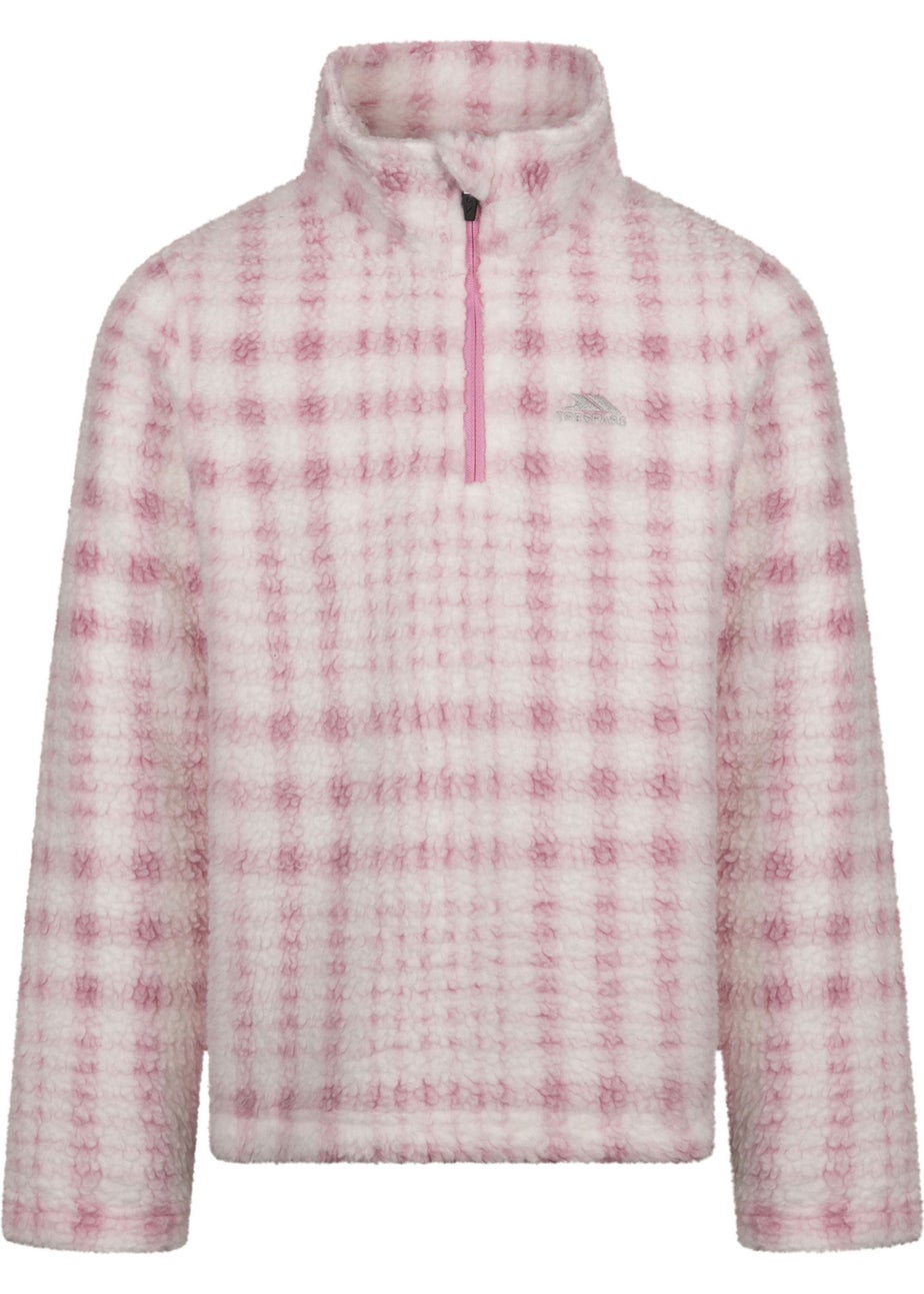 Trespass Kids Pale Pink Booker AT200 Half Zip Fleece Top (2-12yrs)
