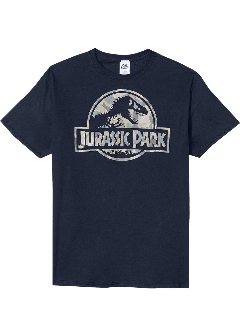 Jurassic Park Navy Camo Logo T-Shirt