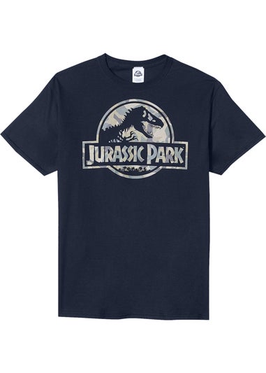 Jurassic Park Navy Camo Logo T-Shirt