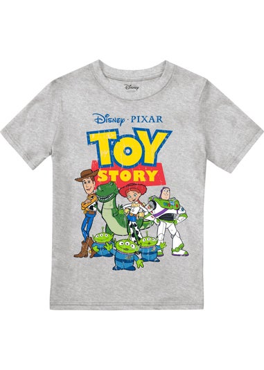 Toy Story Boys Grey Group T-Shirt (3-13yrs)