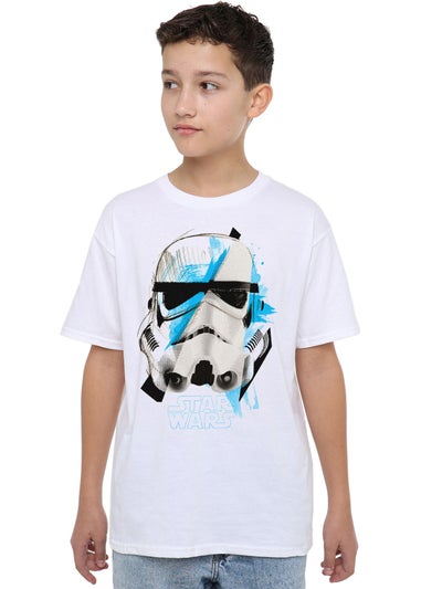 Star Wars Kids White Stormtrooper Cuts T-Shirt (5-13yrs)