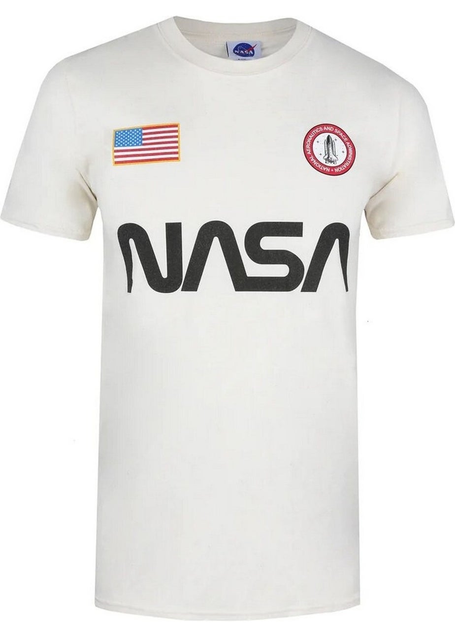 Nasa Natural Badge Cotton T-Shirt