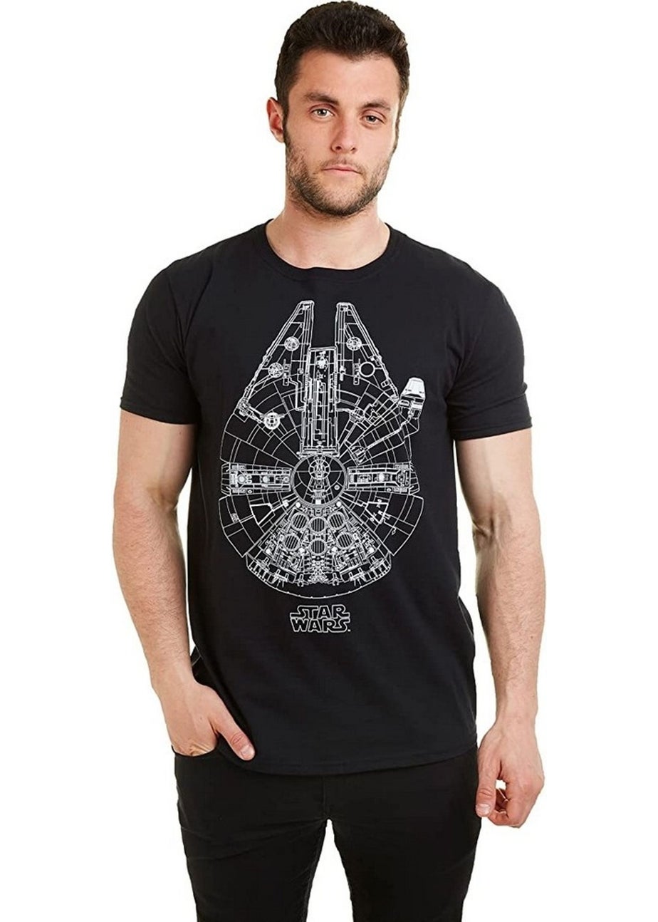Star Wars Black Millennium Falcon T-Shirt