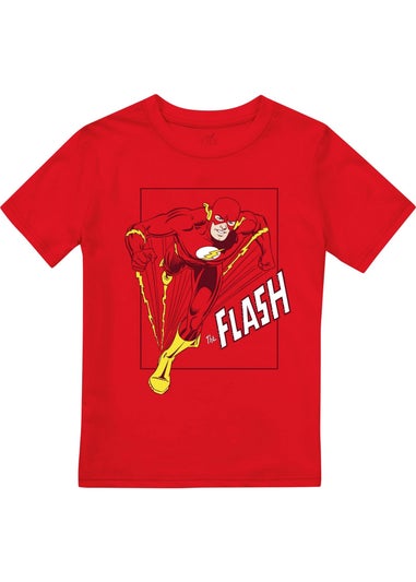 Dc Comics The Flash Boys Red Race Time T-Shirt (3-13yrs)