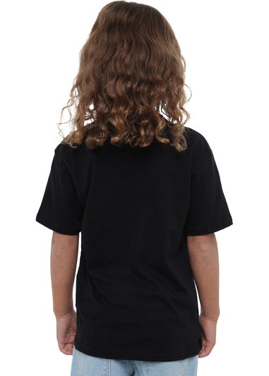 Disney Kids Black Minnie Mouse Heart Ears Silhouette Valentine`s Day T-Shirt (3-13yrs)