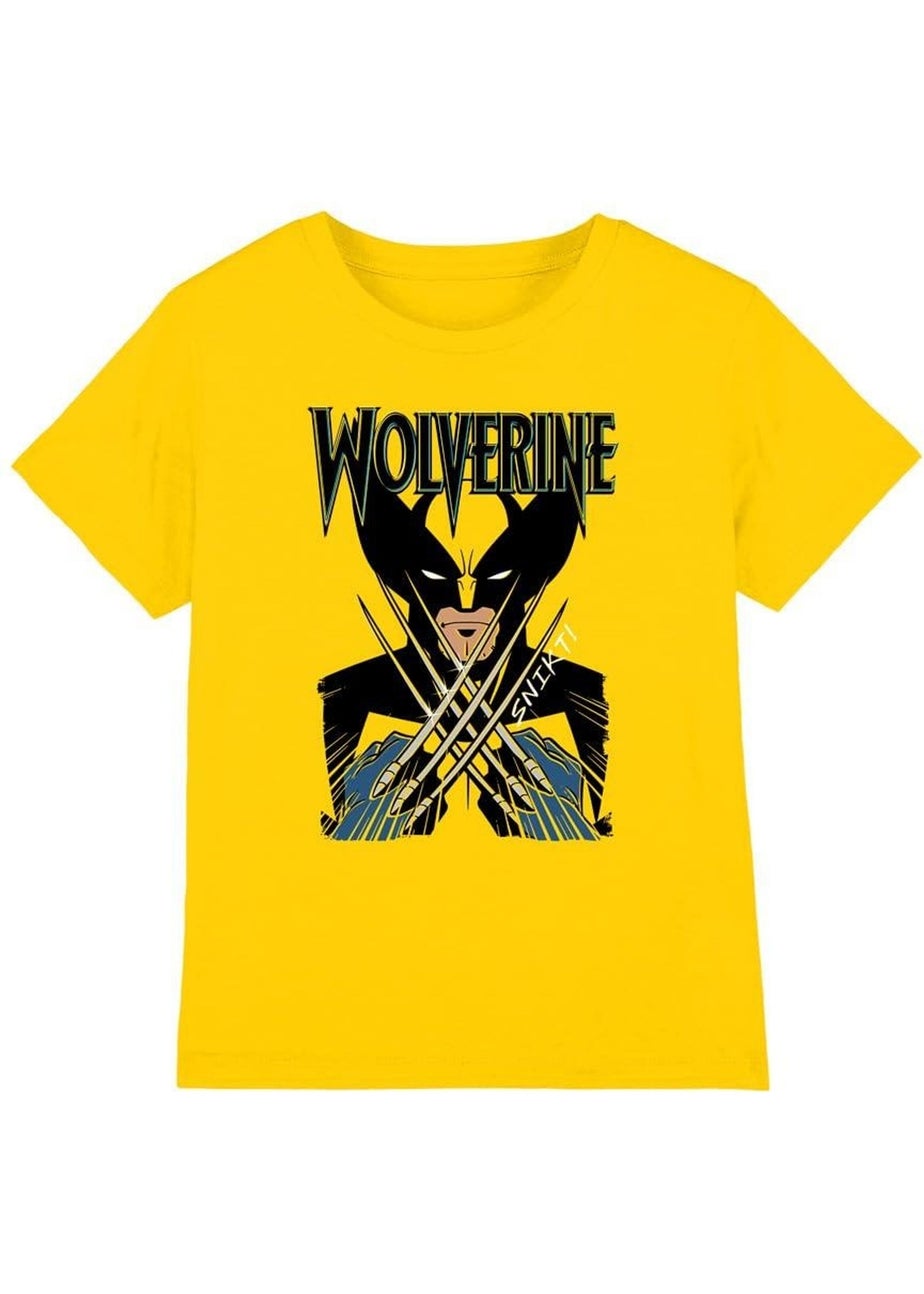 Marvel Kids Yellow X-Men Wolverine Action Shot T-Shirt (3-13yrs)