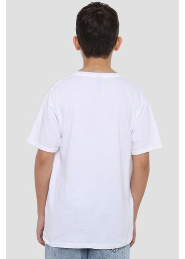 Disney Kids White Mickey Mouse Heart Ears Silhouette Valentine`s Day T-Shirt (3-13yrs)