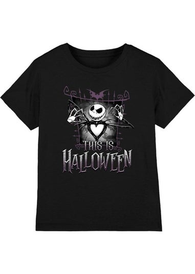 Disney The Nightmare Before Christmas Kids Black This Is Halloween Jack T-Shirt (3-13yrs)