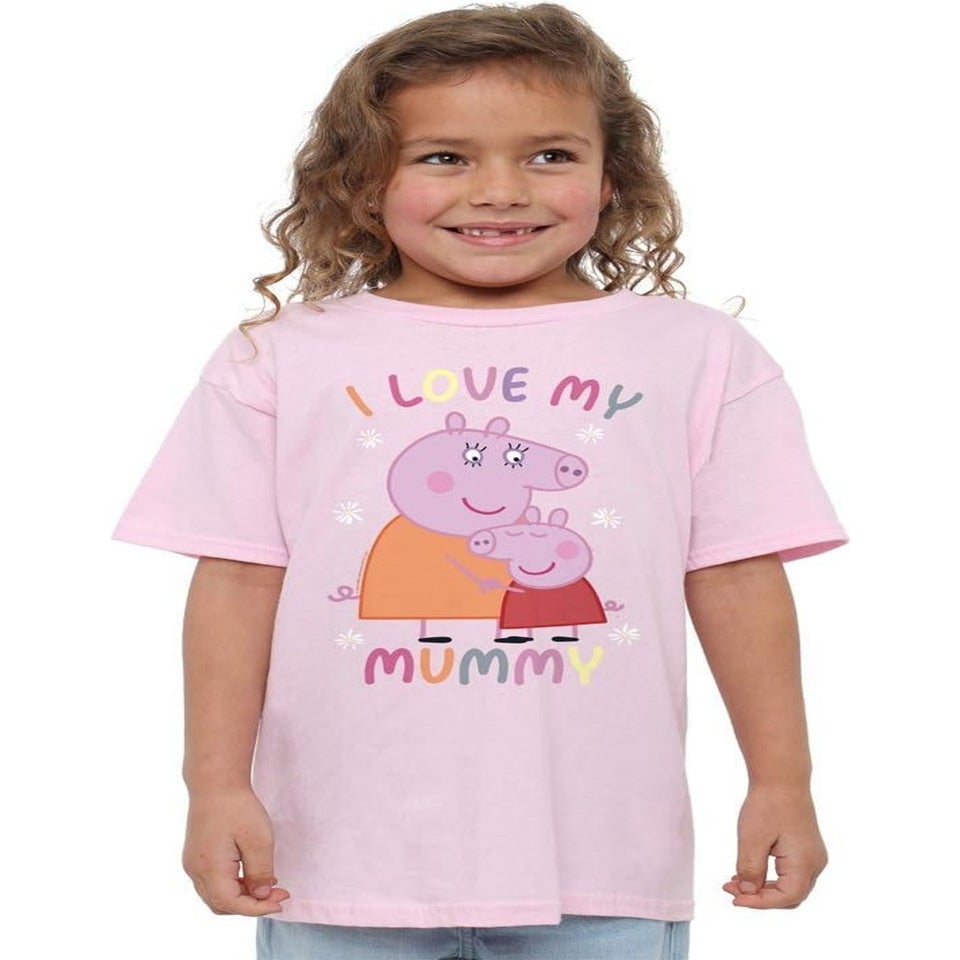 Peppa Pig Kids Pink I Love My Mummy T-Shirt (3-13yrs)