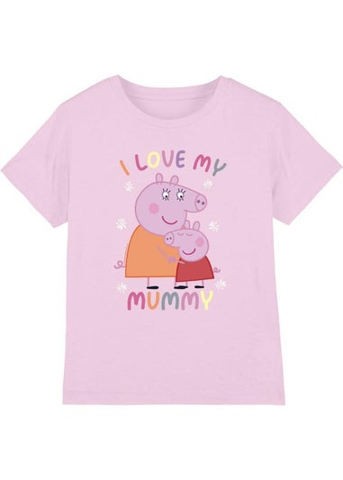 Peppa Pig Kids Pink I Love My Mummy T-Shirt (3-13yrs)