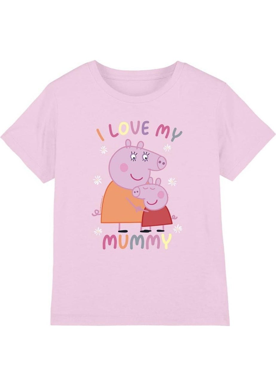 Peppa Pig Kids Pink I Love My Mummy T-Shirt (3-13yrs)