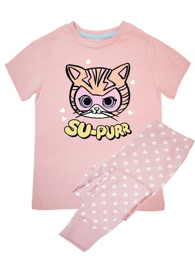 Disney SuperKitties Supurr Girls Pink Graphic Pyjamas (3-8 Years)