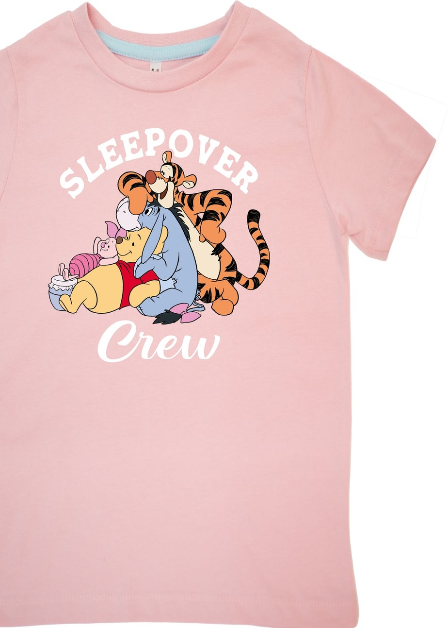 Disney Winnie The Pooh Sleepover Girls Pink Graphic Pyjamas (3-8 Years)
