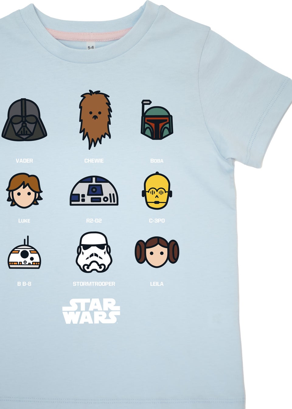 Star Wars Nine Characters Girls Blue Graphic Pyjamas (3-8 Years)