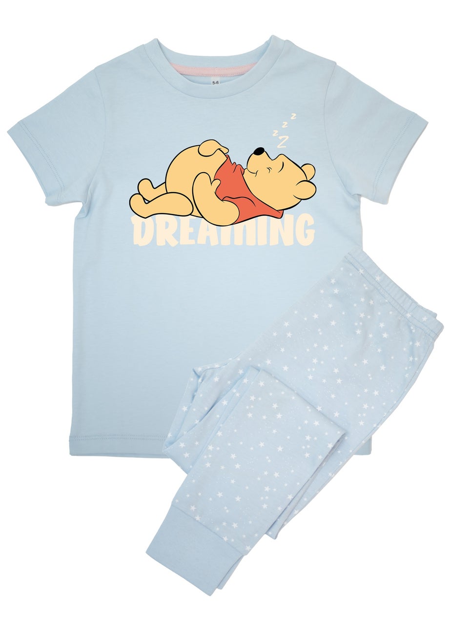Disney Winnie The Pooh Dreaming Girls Blue Graphic Pyjamas (3-8 Years)