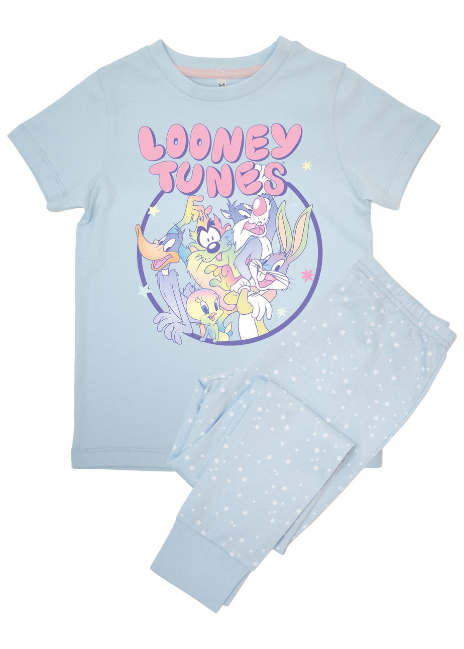 Looney Tunes Pastels Group Girls Blue Pyjamas (3-8 Years)