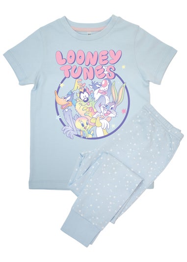 Looney Tunes Pastels Group Girls Blue Pyjamas (3-8 Years)