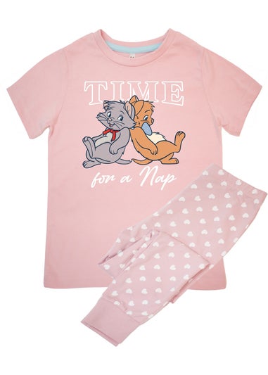Disney The Aristocats Time For A Nap Girls Pink Graphic Pyjamas (3-8 Years)